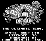 Double Dragon title screen for GameBoy